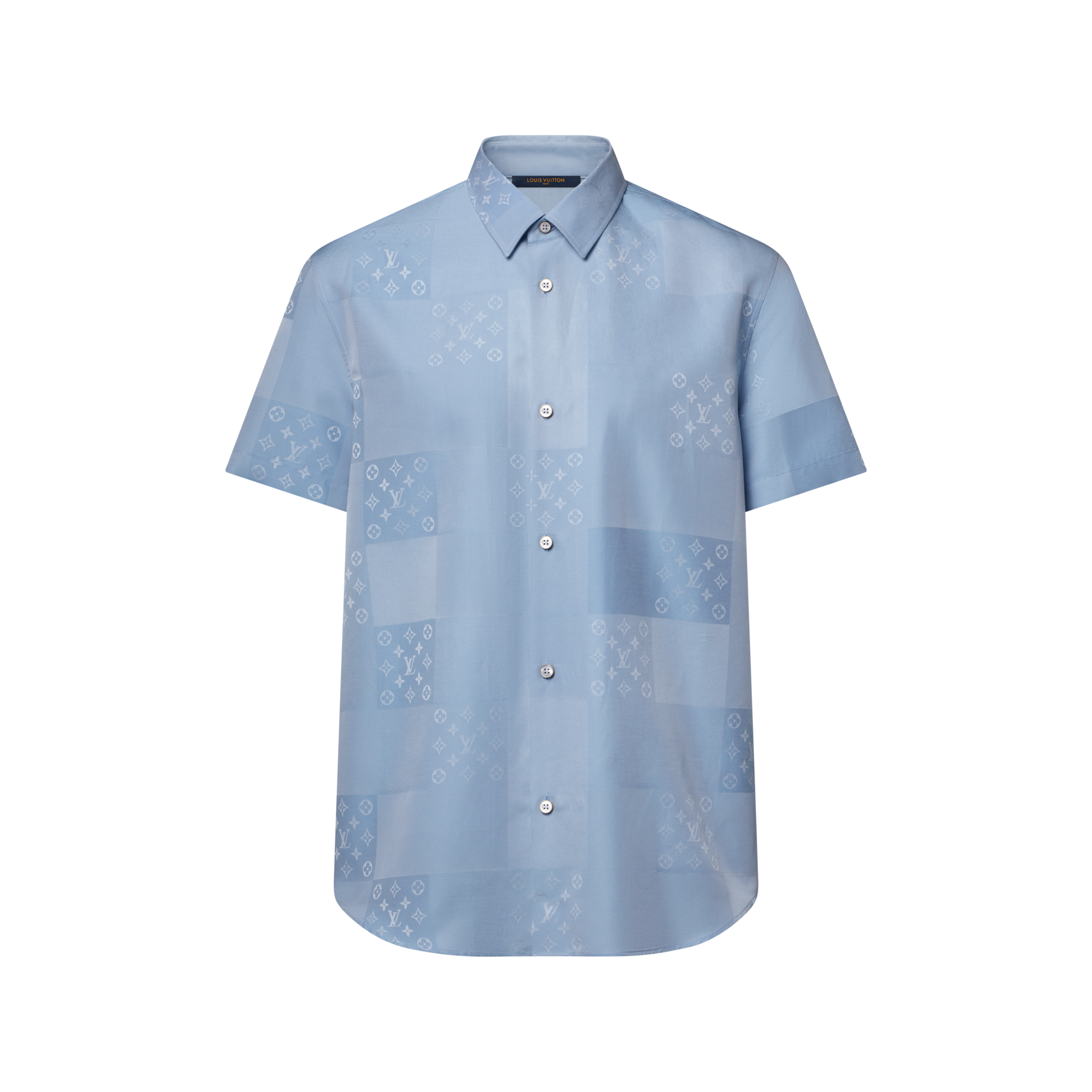 Patchwork Jacquard Short-Sleeved Shirt - Luxury Blue | LOUIS VUITTON
